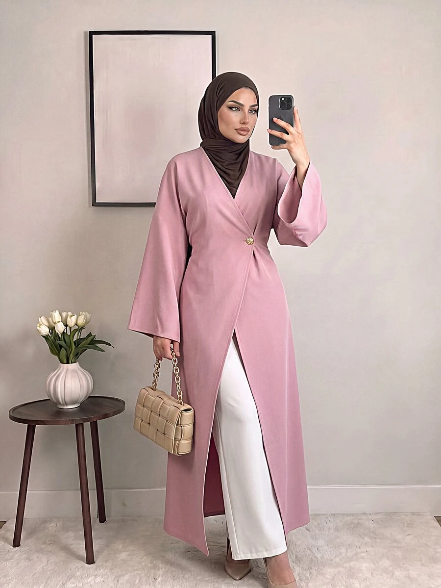 Celisse Women's Elegant Commute Solid Color Thin Jacket - Pink - View 1