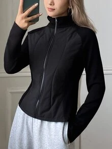DAZY Jaket Kasual Serbaguna Musim Dingin Wanita - Hitam - View 4
