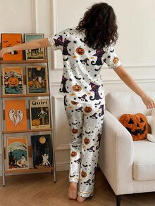 Chillnights Set Piyama Satin Digital Print PJS10 untuk Wanita - MultiWarna - View 8