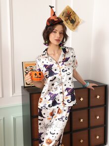 Chillnights Set Piyama Satin Digital Print PJS10 untuk Wanita - MultiWarna - View 5