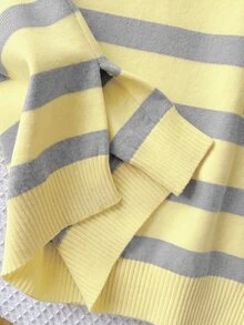 Comfortcana Women's New Autumn Striped Sweater 2 Pieces Set - Light Yellow - View 6