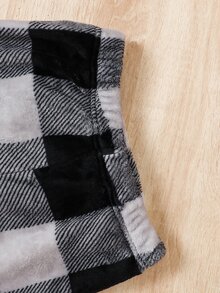 Genkimix Kids Tween Boy Color Block Checked Plush Long Sleeve Top And Pants Pajama Set With Pockets For Autumn And Winter - Grey - View 6