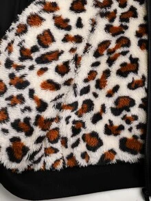 SHEIN Tween Girl Fuzzy Trim Kids Hooded Winter Coat - Multicolor - View 14