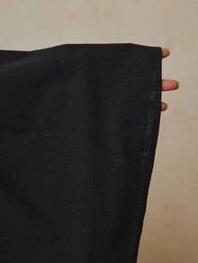 Travachic 大尺碼女款黑色純棉長袖洋裝，秋冬款 - 黑色 - 查看 7