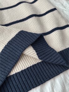 Flirla Women's Colorblock Striped Turtleneck Knit Sweater, Autumn/Winter Knit Pullover Fall - Multicolor - View 6