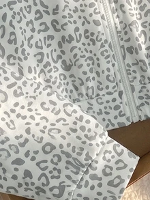 Jaket Sweatshirt Kasual Motif Leopard untuk Anak Perempuan, Sweatshirt Lengan Panjang Pendek, Gaya Kembali ke Sekolah Musim Semi/Gugur - Grey - View 4