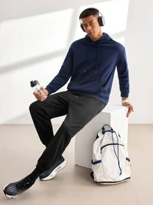 Driftmere Men Casual Versatile Hoodie & Drawstring Waist Sweatpants Set, Fall/Winter Clothes - Multicolor - View 7