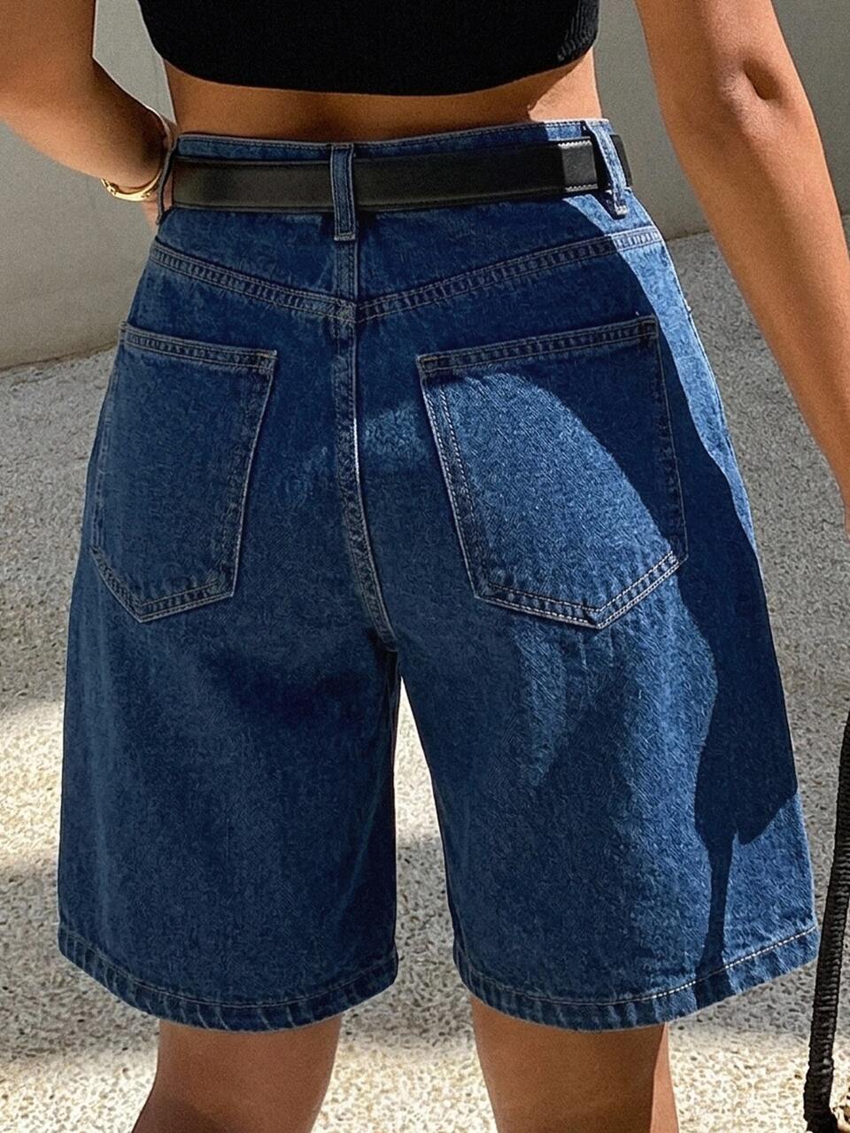 Summer New Comfortable Casual Loose Fit Women's Denim Bermuda Shorts