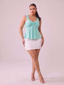 Hourglow Plus Size Women Tops - Green - View 5
