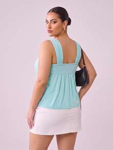 Hourglow Plus Size Women Tops - Green - View 2