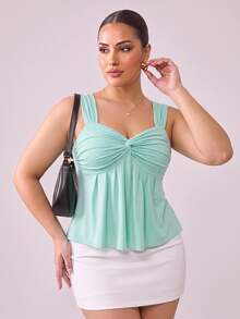 Hourglow Plus Size Women Tops - Green - View 3
