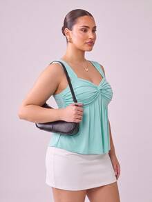 Hourglow Plus Size Women Tops - Green - View 6