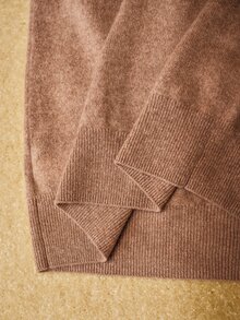 MOTF WOMEN'S 100% CASHMERE SWEATER - Khaki - View 8