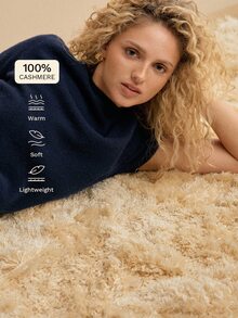 MOTF PREMIUM Atasan Rajut Lengan Pendek Warna Polos Minimalis Serbaguna 100% Kasmir - Navy Blue - View 7