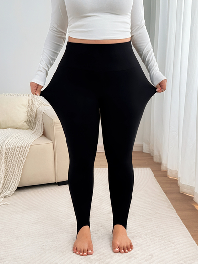 Enliva Plus-Size Women's Casual Slim-Fit Leggings, Suitable For Autumn/Winter Wear