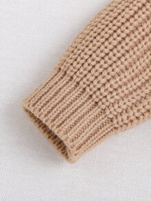 Cozy Pixies Newborn Baby Boy Baby Girl Letter Pattern Knit Soft Crew Neck Long Sleeve Pullover Autumn Top Elastic Waist Long Pants Sweater 2 Pieces Set - Khaki - View 6