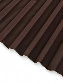 Modelyn Vintage Design Niche Brown Asymmetrical Patchwork A-Line Pleated Skirt For Women - Brown - View 3
