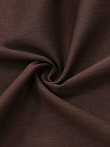 Modelyn Vintage Design Niche Brown Asymmetrical Patchwork A-Line Pleated Skirt For Women - Brown - View 5