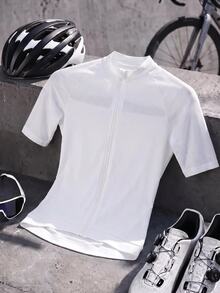 SHEIN Cheerettes 女款純色短袖單車上衣 - 白色 - 查看 5