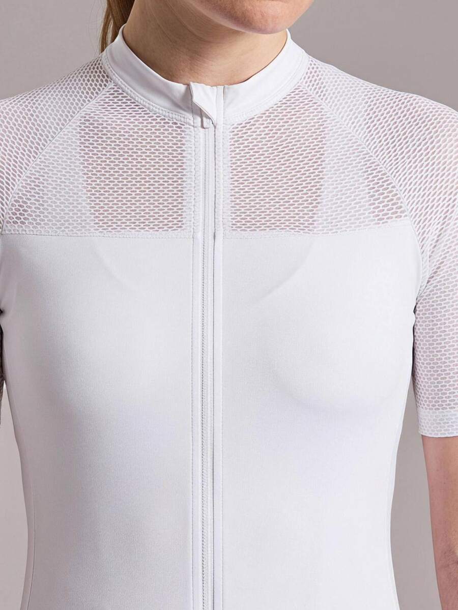 SHEIN Cheerettes 女款純色短袖單車上衣 - 白色 - 查看 1