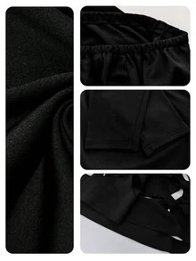 Auvina Plus Size Minimalist Elegant Off-Shoulder Burnout Women's Dress - Black - View 6