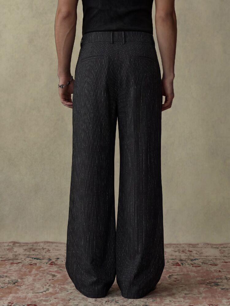 ESTAVOR Pantalones casuales sueltos con bolsillo plisado para hombres - Negro - Añade 2