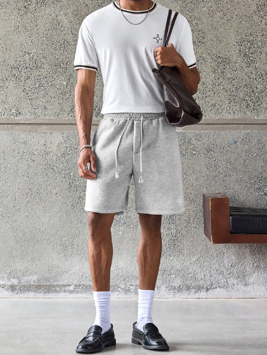 ESTAVOR Casual Men's Drawstring Waist Summer Daily Shorts - Grey - View 1
