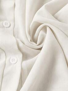Franclia Collar Basic Transparent Solid Color Minimalist Shirt - Apricot - View 5