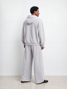 STYNVO 男士純色連帽衫與長褲休閒日常穿搭 - 灰色 - 查看 2