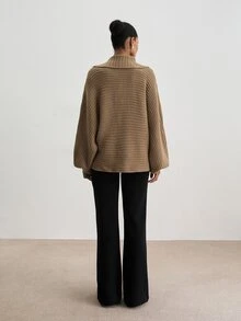 ATUI Studio Women's Solid Color Casual Versatile Daily Wear Long Sleeve Sweater - Camel - View 2