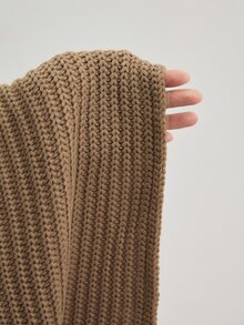 ATUI Studio Women's Solid Color Casual Versatile Daily Wear Long Sleeve Sweater - Camel - View 6