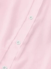 Franclia Collar Basic Transparent Solid Color Minimalist Shirt - Pink - View 5