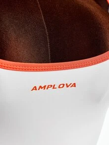 Amplova 女款運動連身裙健身運動健身跑步高爾夫網球運動休閒運動風露背白色百褶裙焦橙色夏季 - 橘色 - 查看 15