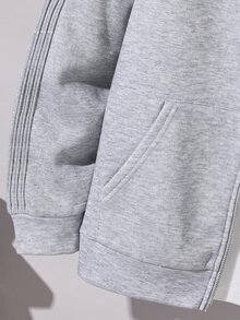 SHEIN 青少年男孩拉鍊休閒百搭日常穿著長袖衛衣 - 彩色 - 查看 6