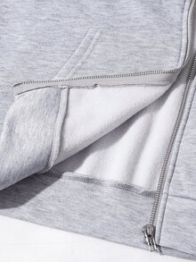 SHEIN 青少年男孩拉鍊休閒百搭日常穿著長袖衛衣 - 彩色 - 查看 4