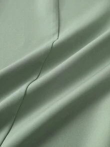 GlowEve CURVE 大尺碼翻領短袖優雅休閒通勤西裝外套 辦公室度假適用 鼠尾草綠 夏季 - 綠色 - 查看 6
