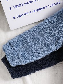 SHEIN 2件裝男嬰抓絨內裡加厚拼色拼接字母印花圓領長袖套頭衛衣 秋冬款 - 彩色 - 查看 4