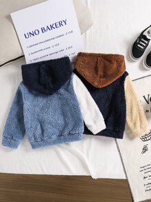 SHEIN 2件裝男嬰抓絨內裡加厚拼色拼接字母印花圓領長袖套頭衛衣 秋冬款 - 彩色 - 查看 6