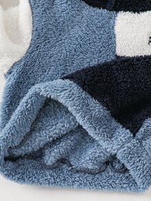 SHEIN 2件裝男嬰抓絨內裡加厚拼色拼接字母印花圓領長袖套頭衛衣 秋冬款 - 彩色 - 查看 7