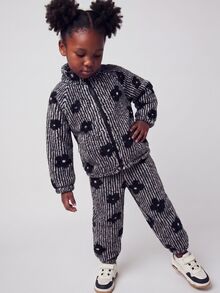 Maija Kids Maija Kids 兒童女童秋季連帽衫與運動衫套裝 - 黑與白 - 查看 7