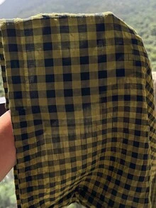 Comfortcana Plus Size Women's Casual Traditional Plaid Pants, Autumn Formal Vacation Mustard Yellow Fall - Brown - View 5