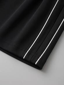 STYNVO Men's Colorblock Striped Straight Leg Sweatpants - Black - View 4