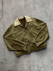 AXEPEAK Men's Casual Colorblock Collar Jacket, Spring/Autumn - Green - View 5