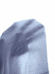 Manfinity CasualCool 2026 Spring Summer Men Mandarin Collar 3/4 Sleeve Textured Cotton Shirt, Baby Blue Lightweight Bubbl - Blue - View 6