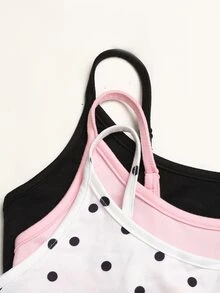SHEIN 青少年女孩夏季休閒百搭多件式細肩帶背心套裝 - 彩色 - 查看 7