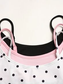 SHEIN 青少年女孩夏季休閒百搭多件式細肩帶背心套裝 - 彩色 - 查看 6