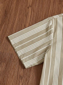 ESTAVOR Men's Striped Casual Versatile Daily Wear Shirt - Khaki - View 6