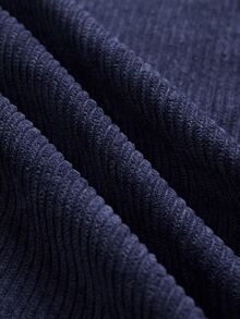 Linhara CURVE Spring/Autumn Corduroy Patchwork Denim Contrast Color Personalized Commute Casual Elegant Plus Size Blazer - Royal Blue - View 4