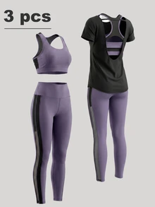 Velisys Velisys 3pcs Softness & Lightweight Sports Set Workout Women Set - Multicolor - View 2