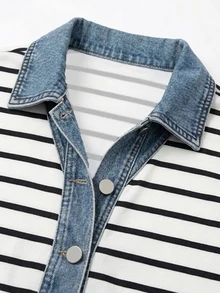 Holdful Holdful Jaket Kasual Bergaris Wanita, Musim Gugur - MultiWarna - View 6